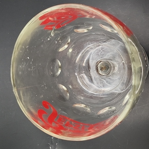 Vintage Pepsi Cola Thumbprint Pedistal Glass 6.25" - Picture 5 of 8